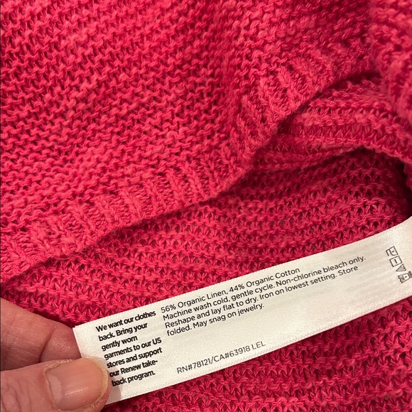 Eileen Fisher Bold Pink Crew Neck Sweater - Picture 3 of 5